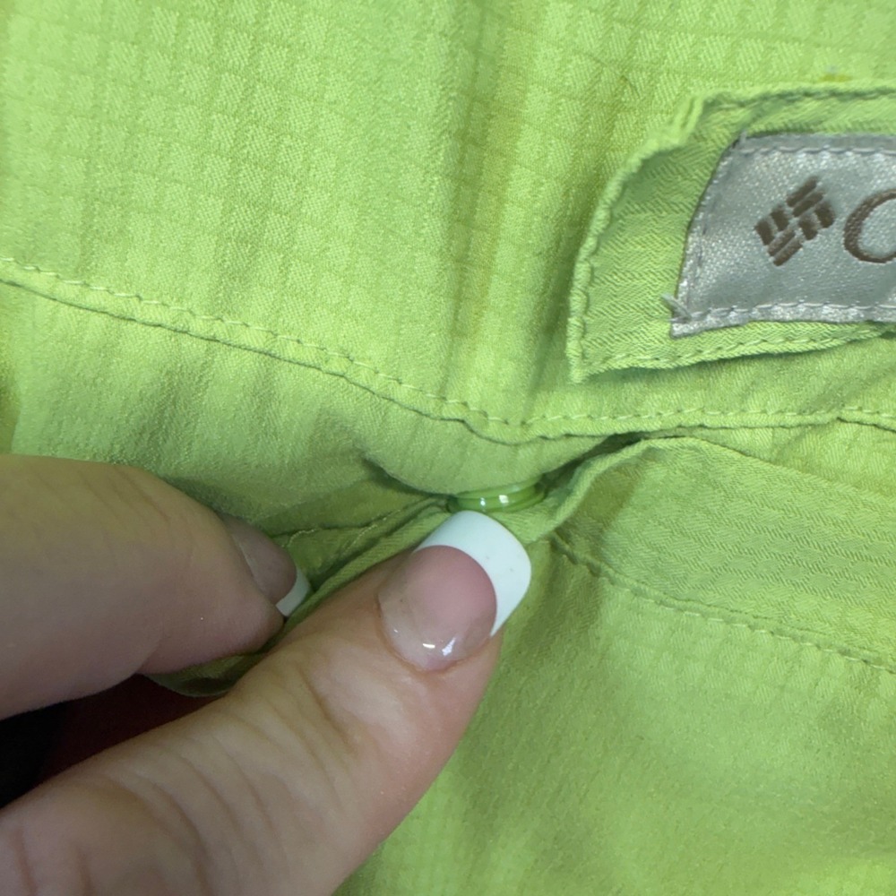 Columbia PFG Fishing Shirt Mens LRG Green Long Sleeve Omni-Shade Ripstop Vented - Picture 8 of 16